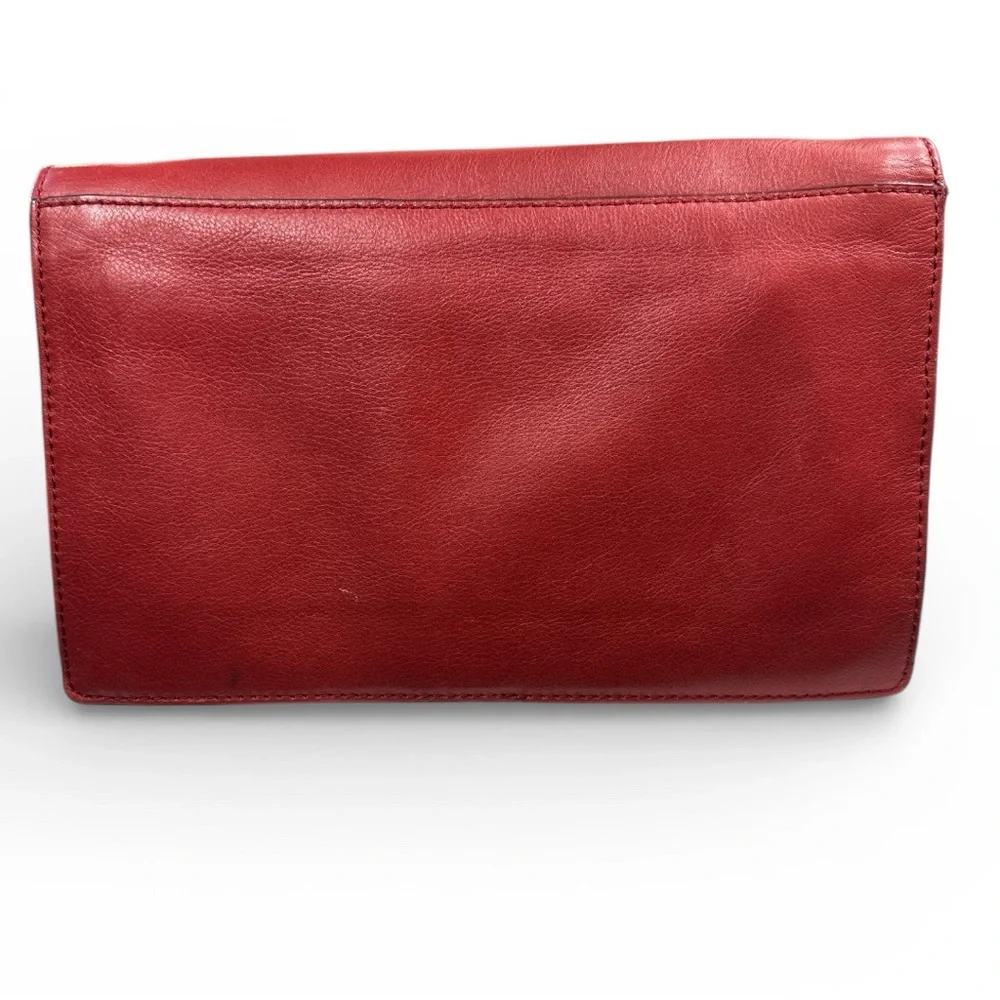 VTG Banana Republic L Wren Scott Collection Red Genuine‎ Leather Clutch